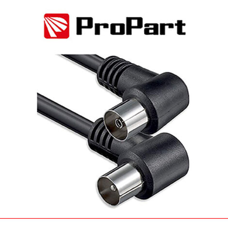 Cavo antenna TV IEC 2.5M SP-PR 90° NERO