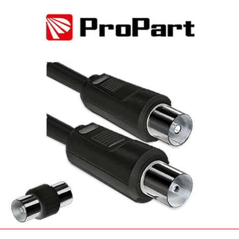 Cavo antenna TV IEC 2M SP-PR + ADATTAT. SP-SP NERO