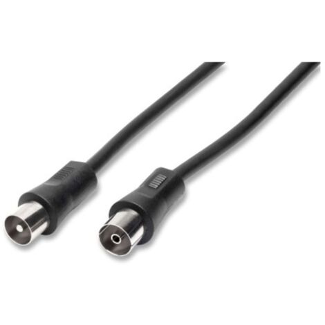 Cavo Antenna Tv Maschio/Femmina Spina Presa Iec 75 Ohm - 2 Mt Nero
