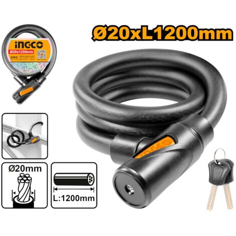 Cavo Antifurto Moto Bike Scooter in Guaina e lucchetto 2,0x100 cm. con 2 Chiavi