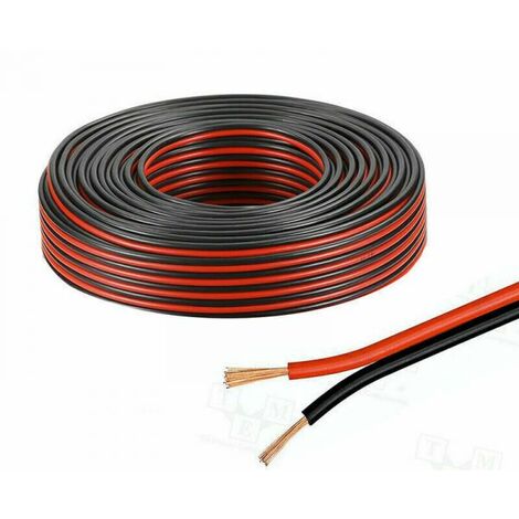 Cavo audio 85 metri bipolare matassa per casse stereo rosso nero