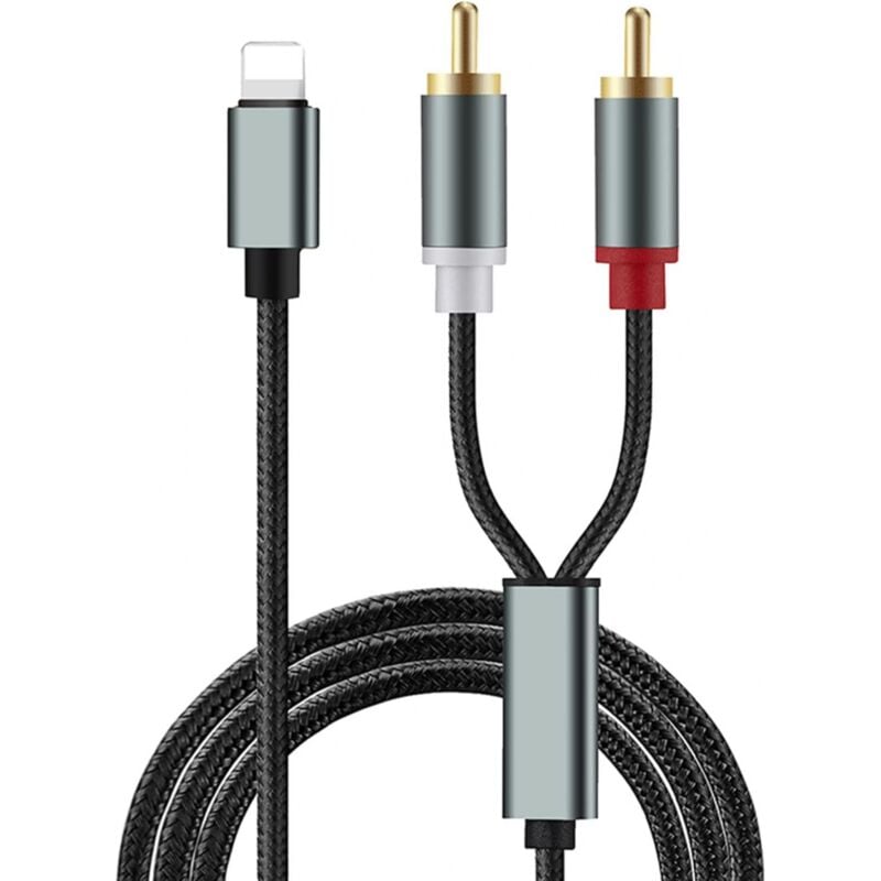 Image of Cyslmuk - Cavo audio Apple a 2 rca Lotus da 1 pezzo - Amplificatore audio per cellulare per altoparlante iPhone