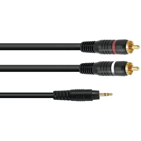 Cavo audio Jack da 3,5 mm Ingresso linea AUX da 1,5 m Cavo RCA stereo Cavo RCA Cavo stereo Omnitronic AC-30