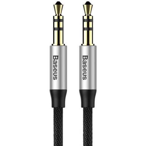 Cavo audio mini jack AUX da 3,5 mm Baseus Yiven, 1 m (nero e argento)