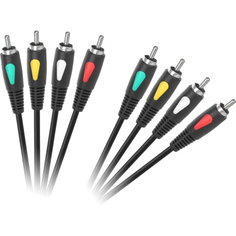 Cavo audio RCA con connettore a strozzo, 3 m, 4RCA-4RCA, Cabletech Eco-Line