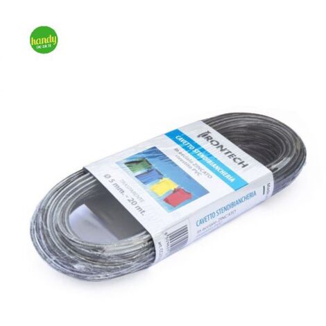Cavo Biancheria Masidef Ø4,5mm 20m Acciaio PCV Trasparente