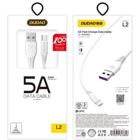 Cavo bianco USB - USB-C 5A da 2 m