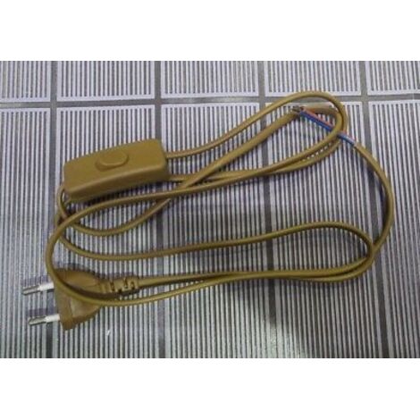 Cavo Cablaggio Con Spina+Interruttore Cm.50+100 Oro ( Lampo Cod. N500/Or )