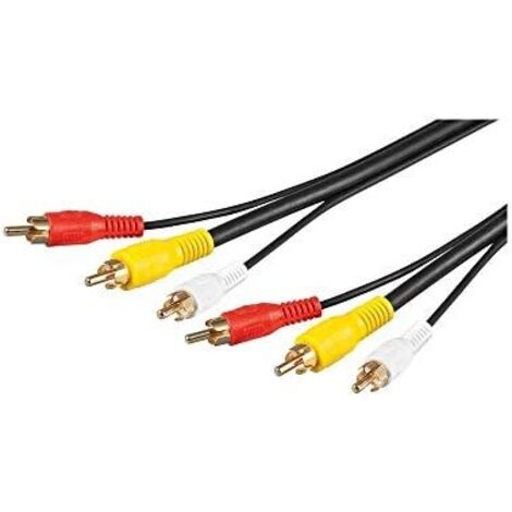 cavo collegamento audio video composito 3 rca video rg 59 10 mt