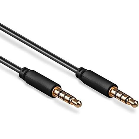 cavo collegamento aux audio jack 3.5 mm stereo 4 poli 3 mt nero