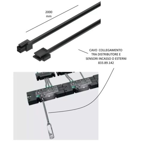 CAVO COLLEGAMENTO SENSORI INCASSO/APPLICARE NERO MT.2,00 HAFELE DA MT.2 COD. 833.89.142