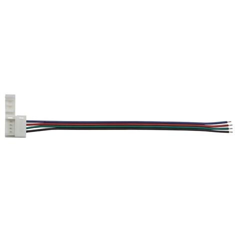 Cavo con 1 connettore a pressione per strisce LED flessibili - colore rgb - 10 mm
