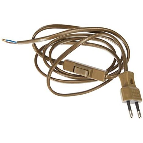 Cavo con interruttore e spina 6A, 2x0.75, oro