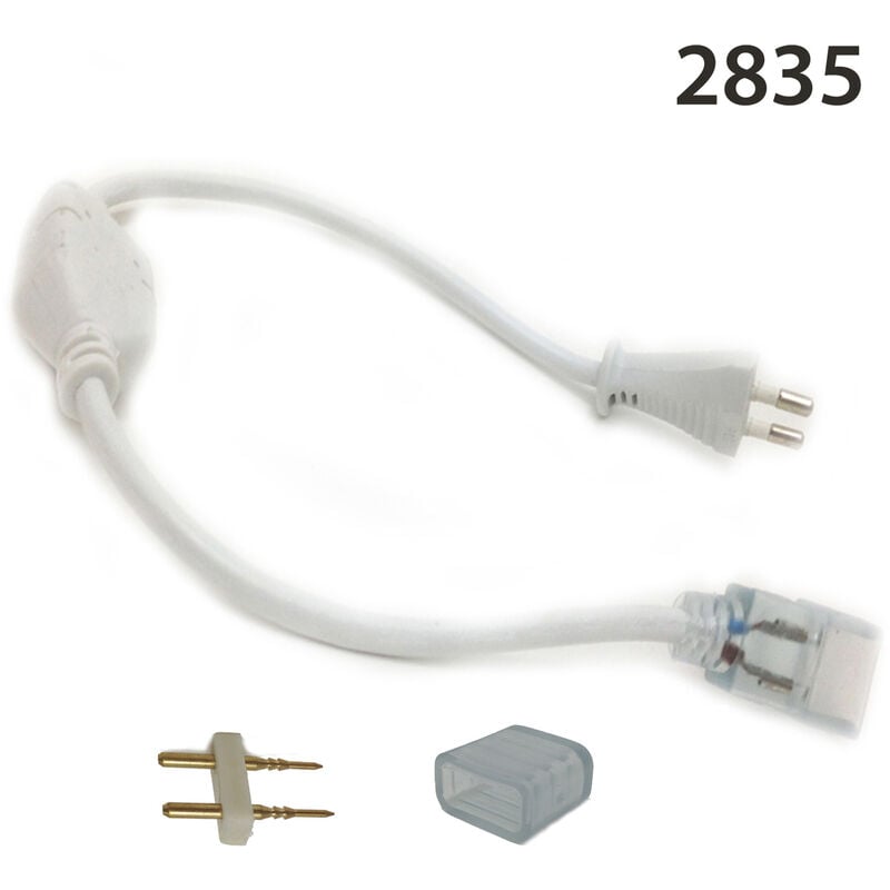 Image of Silamp - Cavo con presa connettore e tappo Per striscia Led 2835 220v Accessorio Striscia