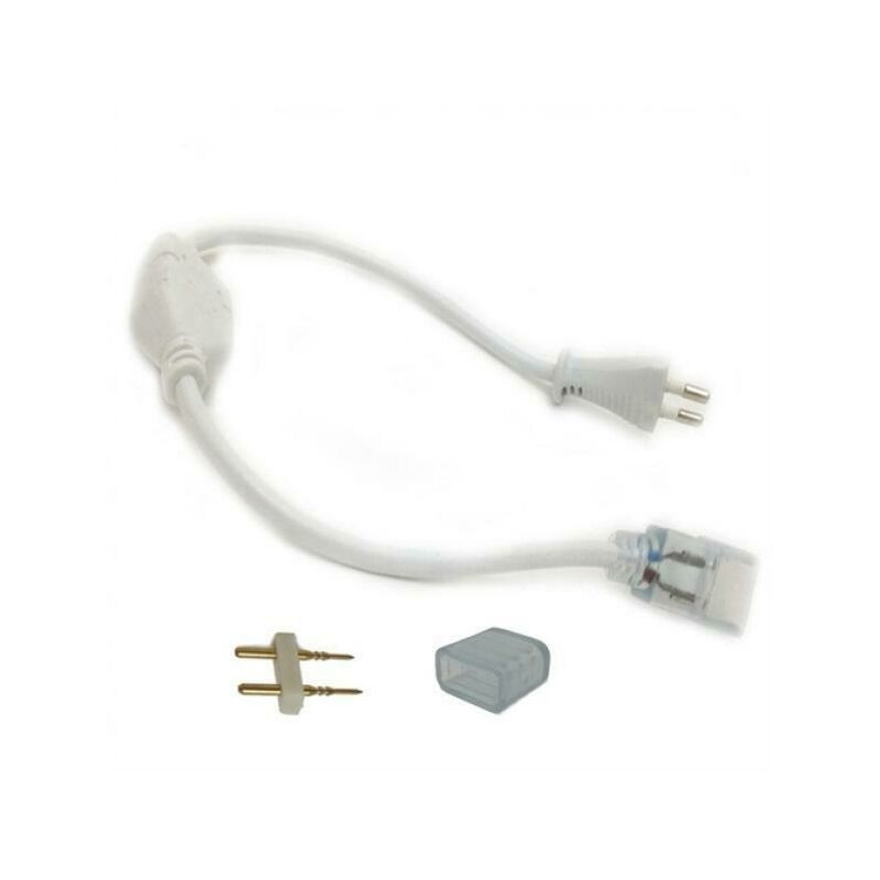 Image of Cavo con presa connettore e tappo per striscia led 3014 220v accessorio striscia