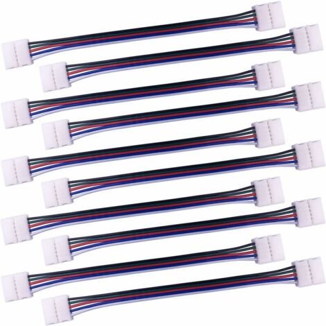 Cavo connettore per striscia LED RGBW a 5 pin da 10 pezzi, adattatore convertitore per striscia LED senza saldatura da 10 mm per il collegamento di 2 strisce LED RGBW SMD 5050 - 17 cm di lunghezza