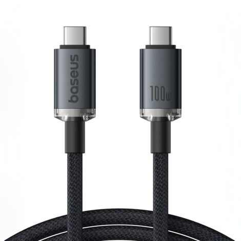 Cavo Crystal Shine USB-C - USB-C USB3.2 100W 20Gbps 1,5m - Nero