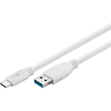 Cavo da USB-C™ a USB 3.0 tipo A, bianco, spina USB 3.0 (tipo A)  Spina USB-C™. Lunghezza del Cavo 0.5 m