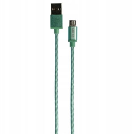 Cavo dati GRIXX - Micro USB a USB, intrecciato, lunghezza 1 m - Verde