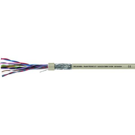 Cavo dati LiYCY 3 x 2 x 0.25 mm² Grigio Helukabel 21035 50 m