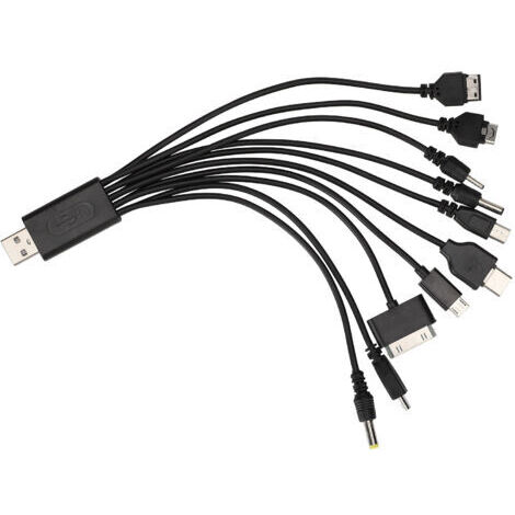 Cavo dati USB universale 10 in 1, cavo di ricarica multifunzionale, compatibile con una varietà di telefoni cellulari, cuffie e altoparlanti.