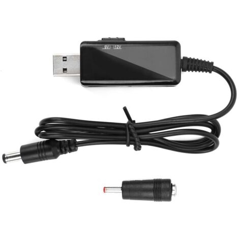 Cavo di alimentazione da 5 V a 9 V, da USB a CC da 12 V, display digitale per router wireless e modem ottici.