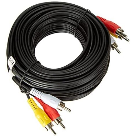 Cavo di collegamento audio video composito, 3x RCA, 3 spina RCA  3 spina RCA. Lunghezza del Cavo 10 m