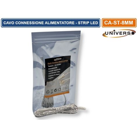 CAVO DI CONNESSIONE TRA ALIMENTATORE SERIE QS E STRIP LED MONOCOLORE DC12-24V LARGHEZZA 8MM