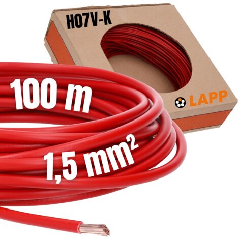 Cavo di installazione H07V-K (LgY) 1,5 rosso /100m/