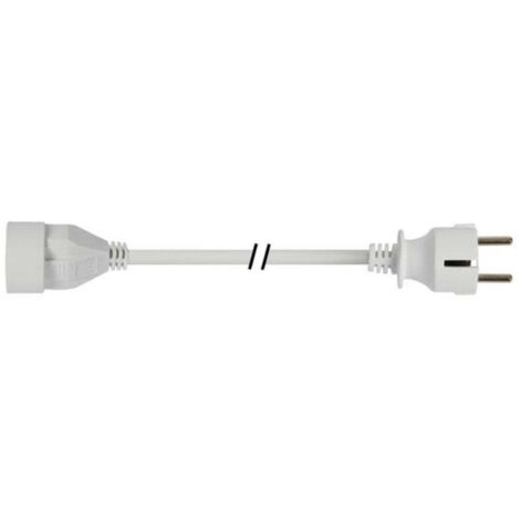 Cavo di prolunga - 3 m - colore  bianco - 3g1.5 - messa a terra laterale