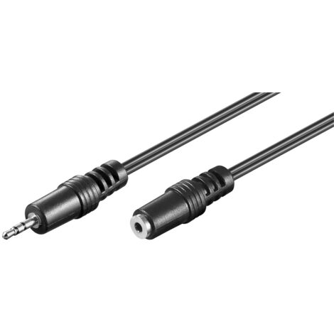 Cavo di prolunga audio AUX, 2,5 mm stereo, Spina 2,5 mm (3-pin, stereo)  Presa 2,5 mm (3-pin, stereo). Lunghezza del Cavo 2 m