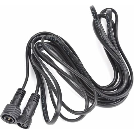 ‎ Cavo di prolunga da 3 metri a 2 pin Cavo di prolunga per alimentazione impermeabile con connettori maschio e femmina per proiettori solari, luci da giardino, faretto a LED per esterni