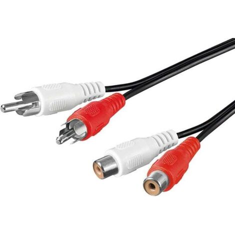 Cavo di prolunga stereo 2x RCA, 2 spina RCA (audio sinistro/destro)  2 prese RCA (audio sinistro / destro). Lunghezza del Cavo 1.5 m