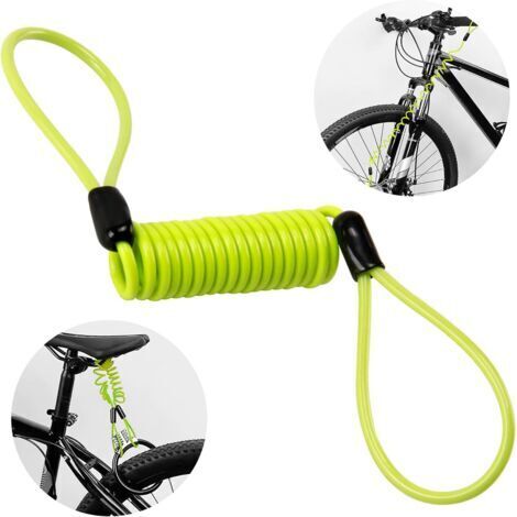 Cavo di promemoria di sicurezza per moto, cavo di promemoria per lucchetto, cavo di sicurezza per lucchetto a disco, resistente e durevole, compatibile con moto, scooter e biciclette, giallo