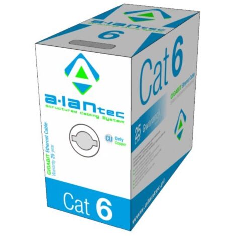 Cavo di Rete Cat.6 U/UTP PVC Eca, 305 m, Grigio, per Installazioni di Rete (KIU6PVC305)