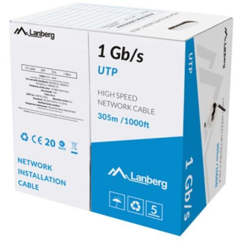 Cavo di rete in matassa Lanberg LAN UTP Cat.6 CU 305m Grigio [AKLAGKS6UTP0009]