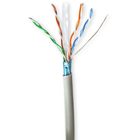 Cavo di rete in rotolo  cat6  a trefoli  futp  cca  1000 m  per interni  rotondo  pvc  grigio  confezione regalo 83960302 83960302 83960302 83960302