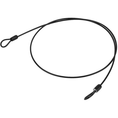 Cavo di sicurezza per bicicletta in acciaio inossidabile con anello, cavo antifurto con occhiello per bicicletta e moto (nero)