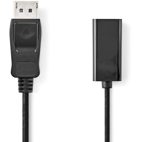 Cavo displayport  displayport maschio  uscita hdmi  4k30hz  nichelato  020 m  rotondo  pvc  nero  scatole 14612536 14612536 14612536 14612536