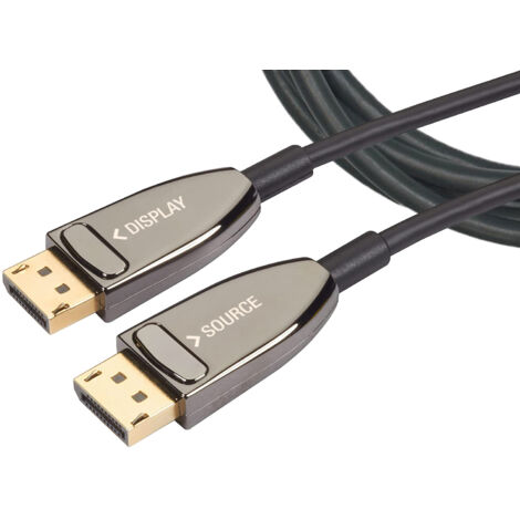 Cavo DisplayPort Fibra Ottica Attivo 8K 60Hz 32.4 Gbps, AOC, Connettori a Scatto, 20 metri, Nero