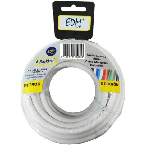 Cavo EDM 28005 Bianco 25 m 2 X 0,5 mm