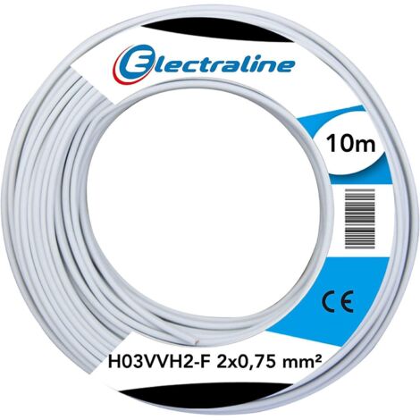 Cavo electraline h03vvh2-f 2x0,75 colore bianco - 10901
