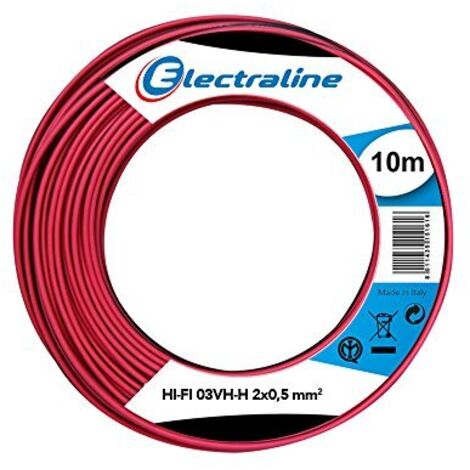 Cavo elettrico 03vh-h 2x0.5 rosso/nero 10metri - electraline