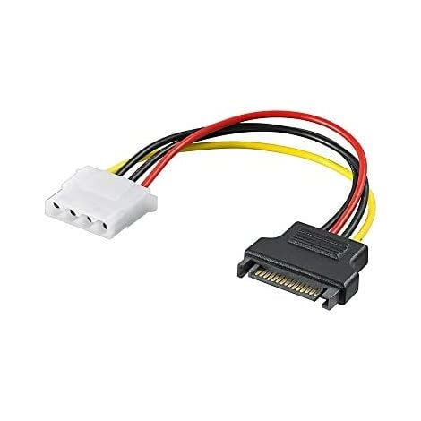 Cavo elettrico/adattatore per PC, presa SATA a presa 5.25, Spina SATA Standard   Presa HDD/5,25 inch (4 pin). Lunghezza del Cavo 0.17 m