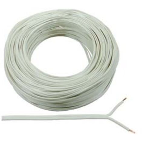 CAVO ELETTRICO BIPOLARE PIATTINA COSTA STRETTA BIANCO- - 2x mmq.0,50 colore bianco - 100 mt