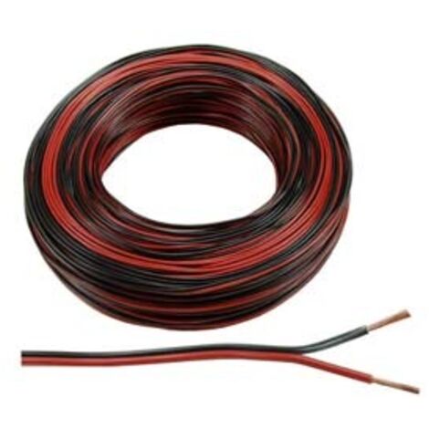 CAVO ELETTRICO BIPOLARE PIATTINA PER ALTOPARLANTI ROSSO/NERO- - 2x mmq.1 - 100 mt