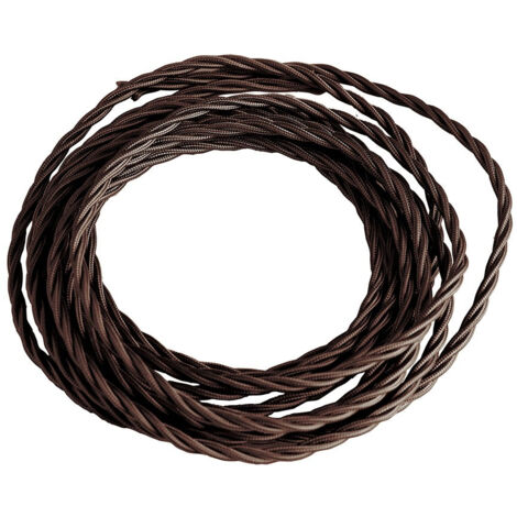 Cavo elettrico CLAY trecciato con rivestimento tessile marrone