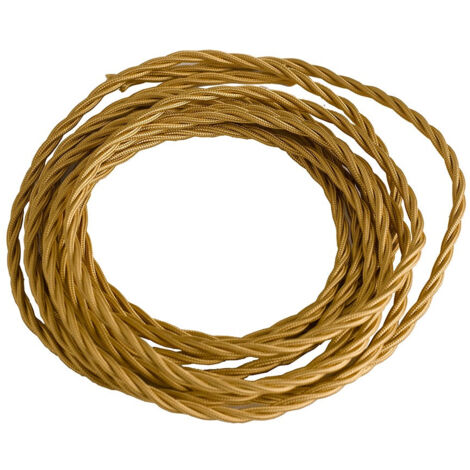 Cavo elettrico CLAY trecciato con rivestimento tessile oro