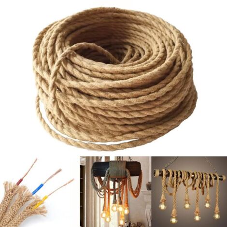 Cavo elettrico da 10 m, 3x0,75 mm² – Conduttori tessili per lampade – Isolamento in PVC ignifugo – Flessibile per installazione in interni