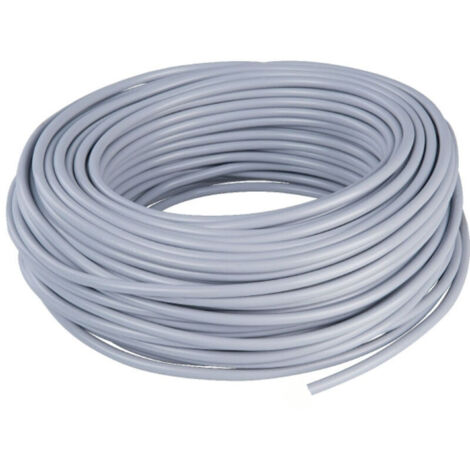 Cavo elettrico flessibile grigio da 1,5 mm² – lungo 10 metri – con isolamento in PVC per impianti elettrici domestici.